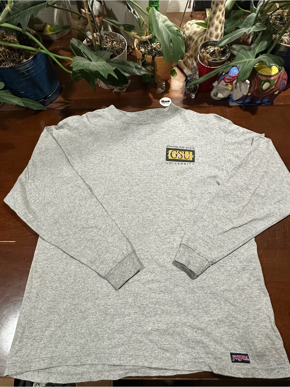 Jansport Gray Long-Sleeve University Logo Shirt